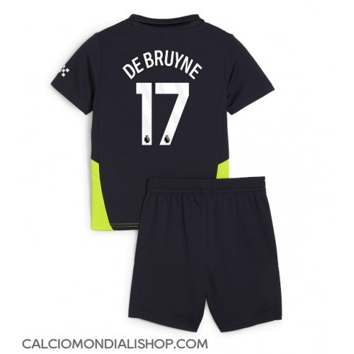 Maglie da calcio Manchester City Kevin De Bruyne #17 Seconda Maglia Bambino 2024-25 Manica Corta (+ Pantaloni corti)